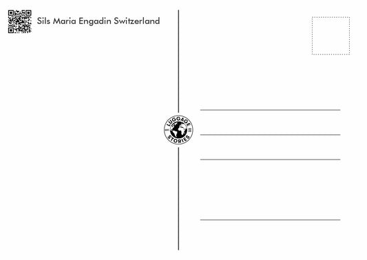 Sils Maria – Postcard with Peel-Off Luggage Sticker