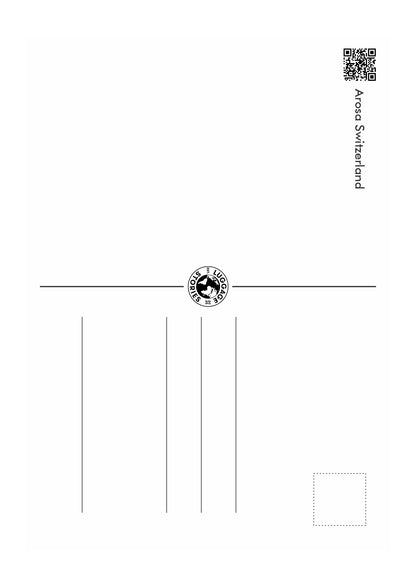 Arosa in Winter – Postcard with Peel-Off Luggage Sticker