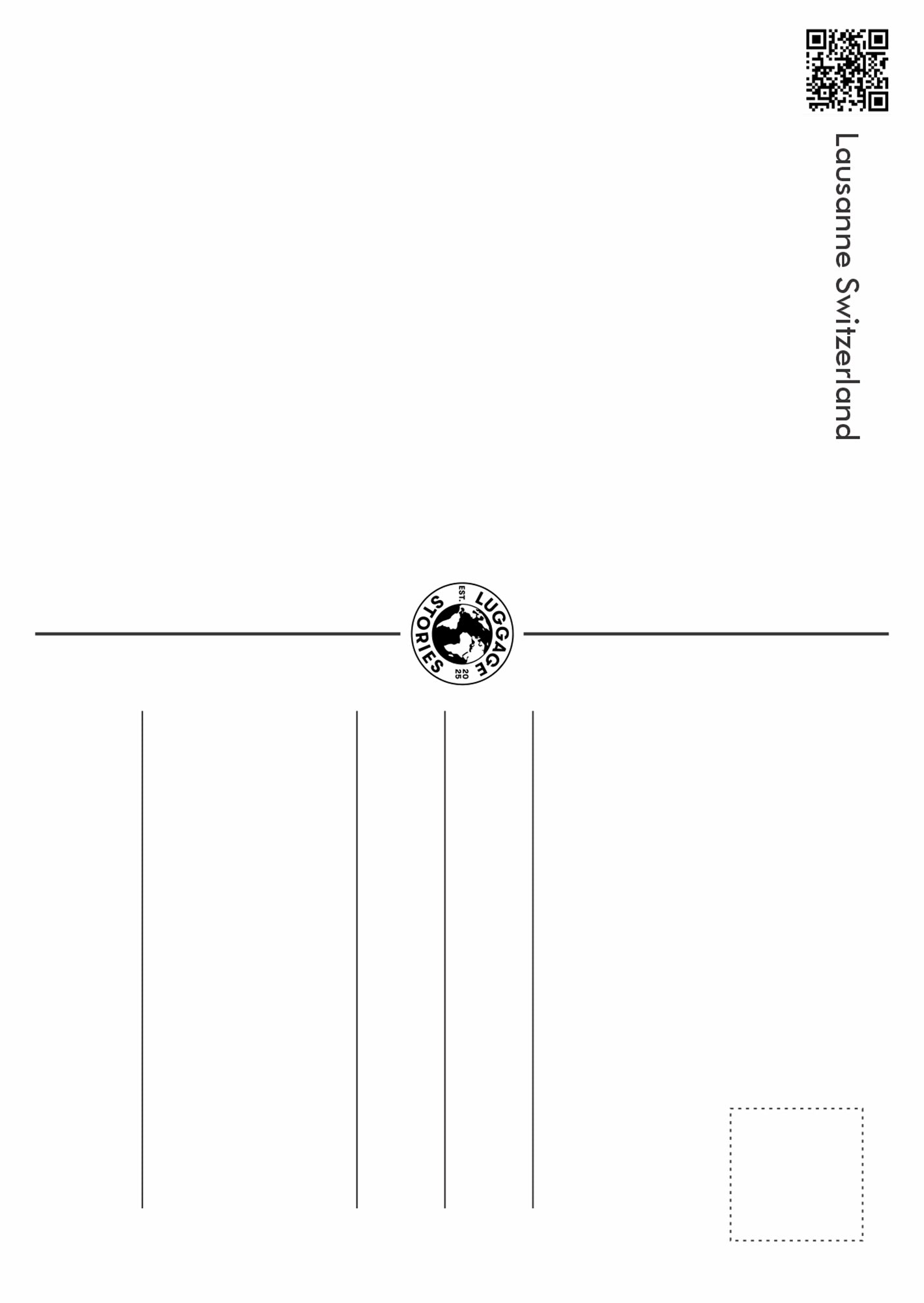 Lausanne – Postcard with Peel-Off Luggage Sticker