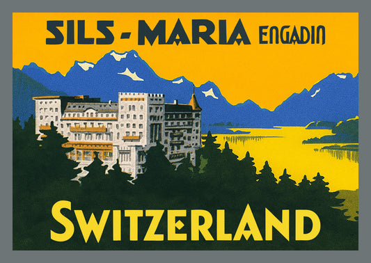 Sils Maria – Postcard with Peel-Off Luggage Sticker