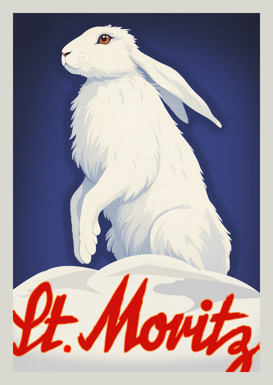 St. Moritz – Postcard with Peel-Off Luggage Sticker