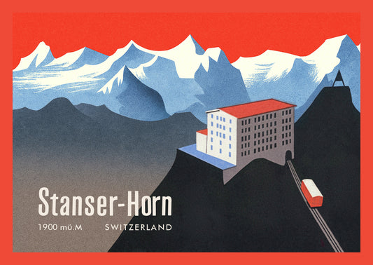 Stanserhorn – Postcard with Peel-Off Luggage Sticker