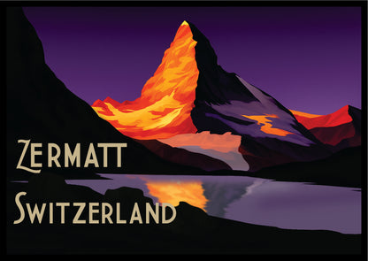 Zermatt - Postcard with Peel-Off Luggage Sticker