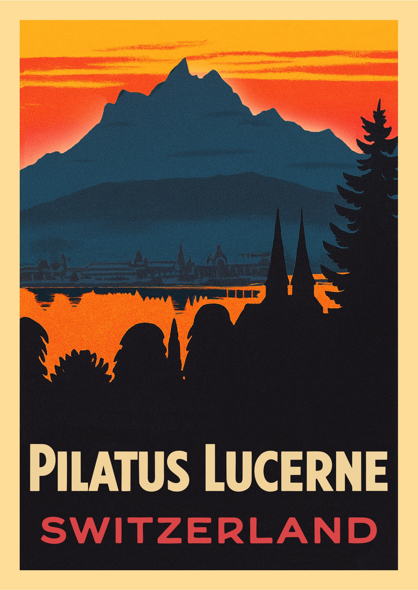 Mount Pilatus – Postcard with Peel-Off Luggage Sticker