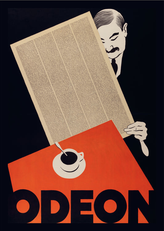 Odeon Grand Caffè Zurich – Postcard with Peel-Off Luggage Sticker