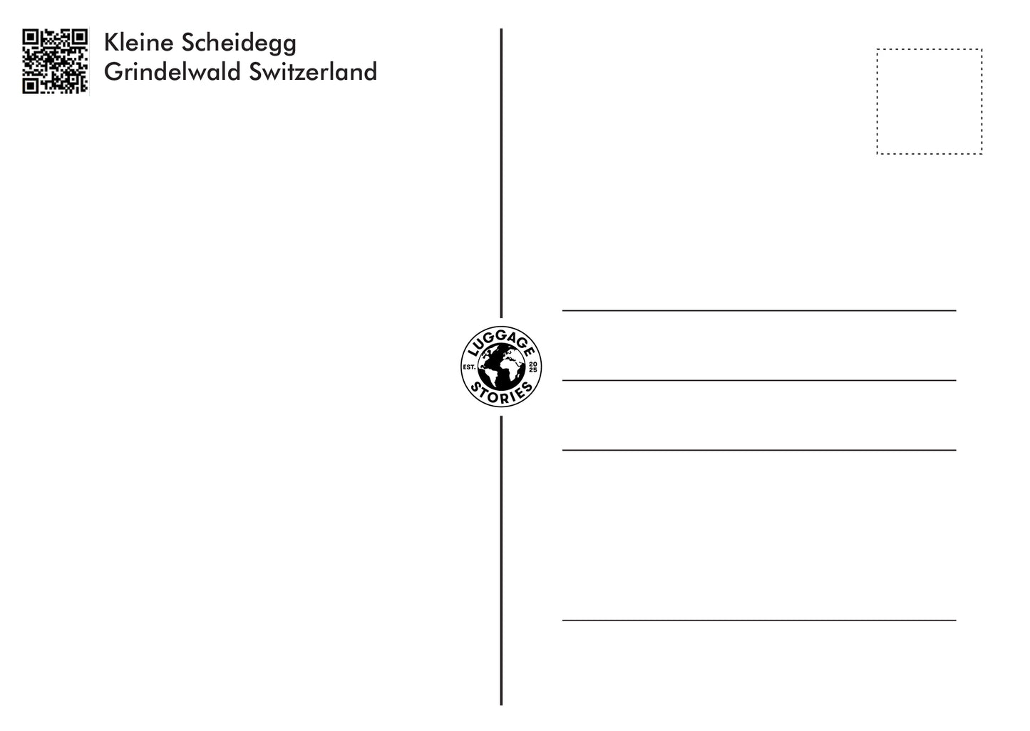 Kleine Scheidegg – Postcard with Peel-Off Luggage Sticker